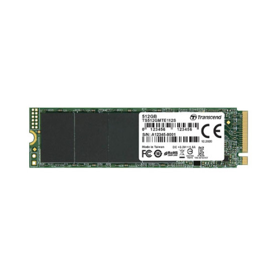 Transcend 512GB 112S M.2 2280 PCIe NVMe Gen3x4 3D TLC DRAM-Less Internal SSD