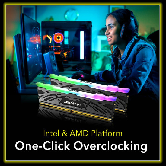 addlink AddGame Spider X5 RGB DDR5 RAM 32GB (2x16GB) Gaming (Support Intel XMP) 6000MHz CL38 RGB Unbuffered DIMM 288Pin with Heatsink