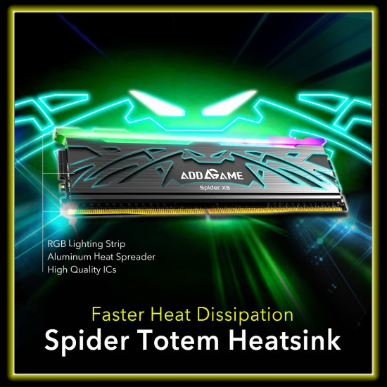 addlink AddGame Spider X5 RGB DDR5 RAM 32GB (2x16GB) Gaming (Support Intel XMP) 6000MHz CL38 RGB Unbuffered DIMM 288Pin with Heatsink