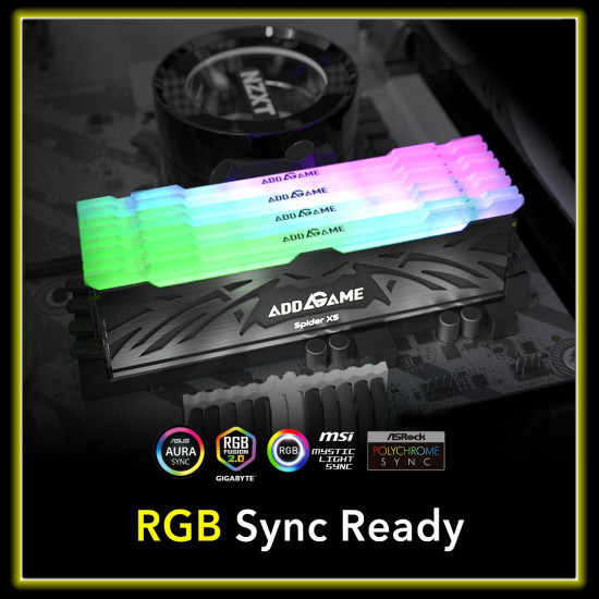 addlink AddGame Spider X5 RGB DDR5 RAM 32GB (2x16GB) Gaming (Support Intel XMP) 6000MHz CL38 RGB Unbuffered DIMM 288Pin with Heatsink