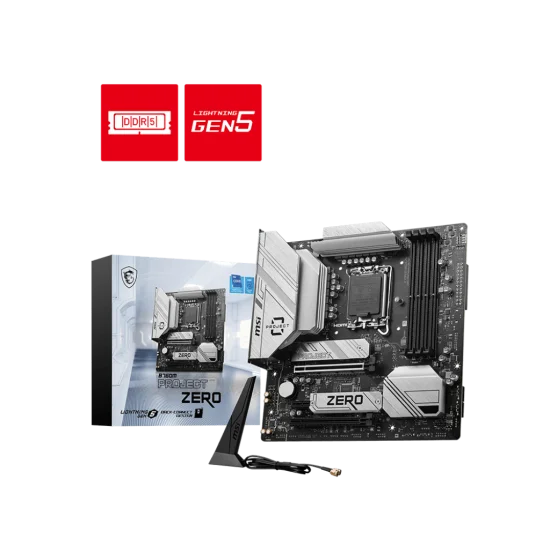 MSI B760M PROJECT ZERO LGA 1700 I DDR5 mATX Motherboards